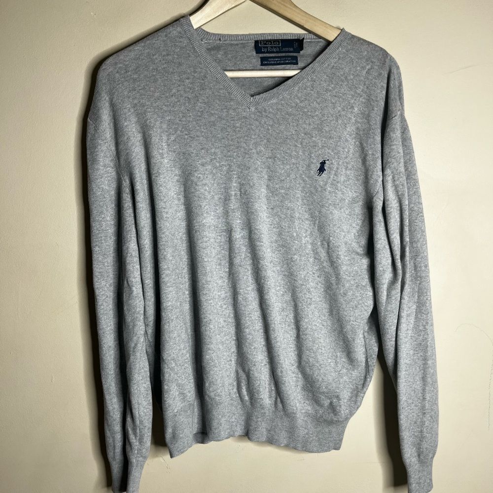 Polo Ralph Lauren cotton sweater men’s size large gray